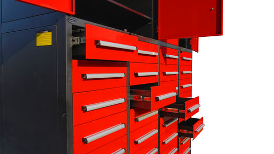Steelman 7' Garage Cabinet (32 Drawers & 2 Cabinets)