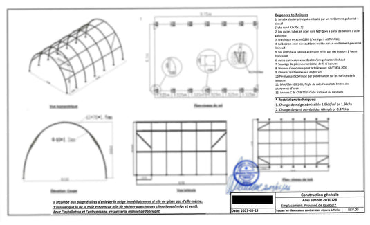 Abri de rangement rond à ferme simple Gold Mountain W20'xL30'xH12' - 300g PE 5 pieds d'espace d'arche