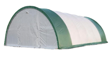 Gold Mountain Single Truss Round Storage Shelter W20'xL30'xH12' - 300g PE 5ft Arch space