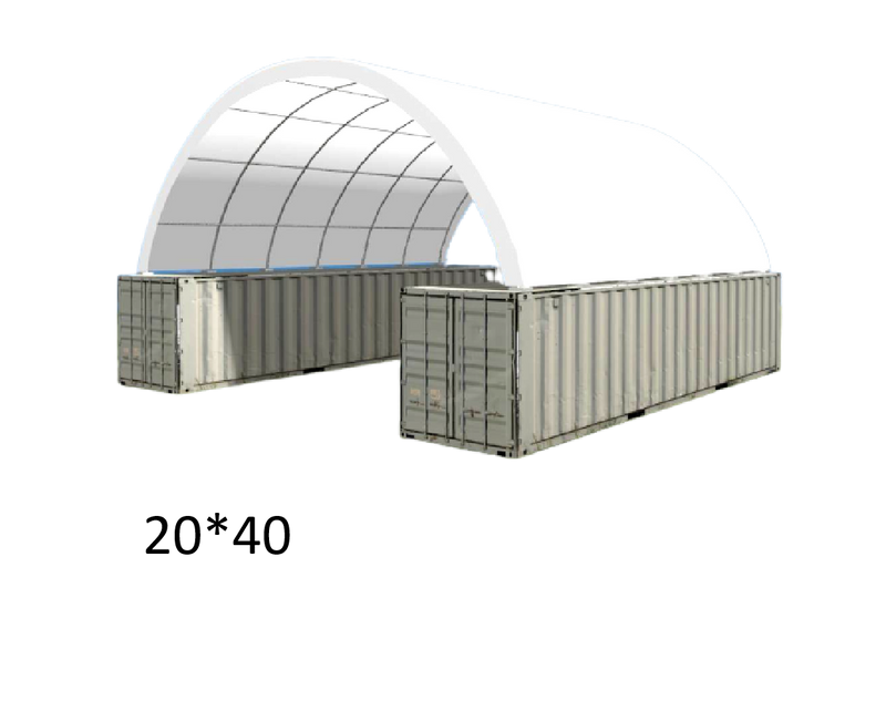 Load image into Gallery viewer, Gold Mountain Single Truss Shipping Container Canopy Shelter 20&#39;x40&#39;x6.5&#39; 1m Arch space - 300g PE
