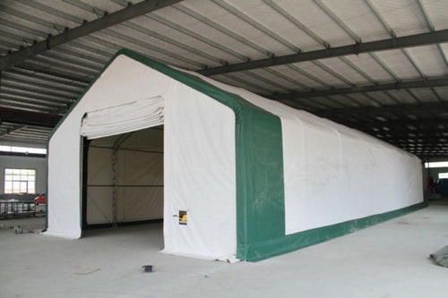 Gold Mountain Double Truss Peak Storage Shelter-W40'xL80'xH23' 8ft Arch spacing- 610g PVC