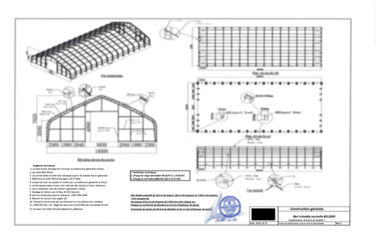 Abri de stockage à double ferme Gold Mountain - L 60 pi x L 120 pi x H 25 pi, espacement des arches de 8 pi