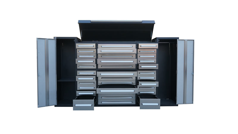 Load image into Gallery viewer, Steelman 9&#39; Stainless Steel Garage Cabinet (34 Drawers)
