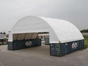 Gold Mountain Double Truss Shipping Container Canopy Shelter 60'x40'x15'-610g PVC