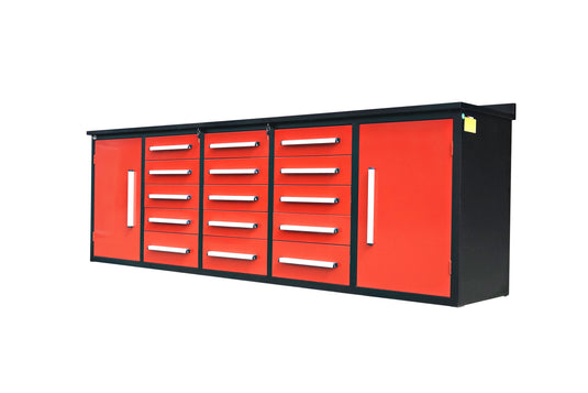 Steelman 10' Garage Cabinet Workbench (15 Drawers & 2 Cabinets)