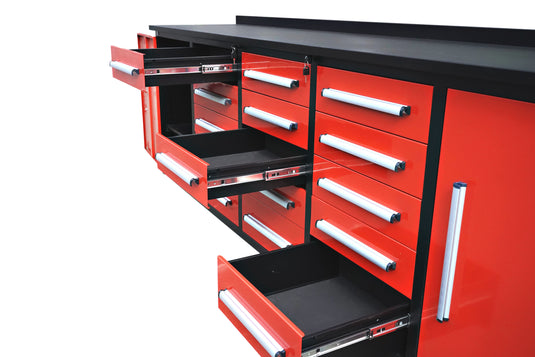 Steelman 10' Garage Cabinet Workbench (15 Drawers & 2 Cabinets)