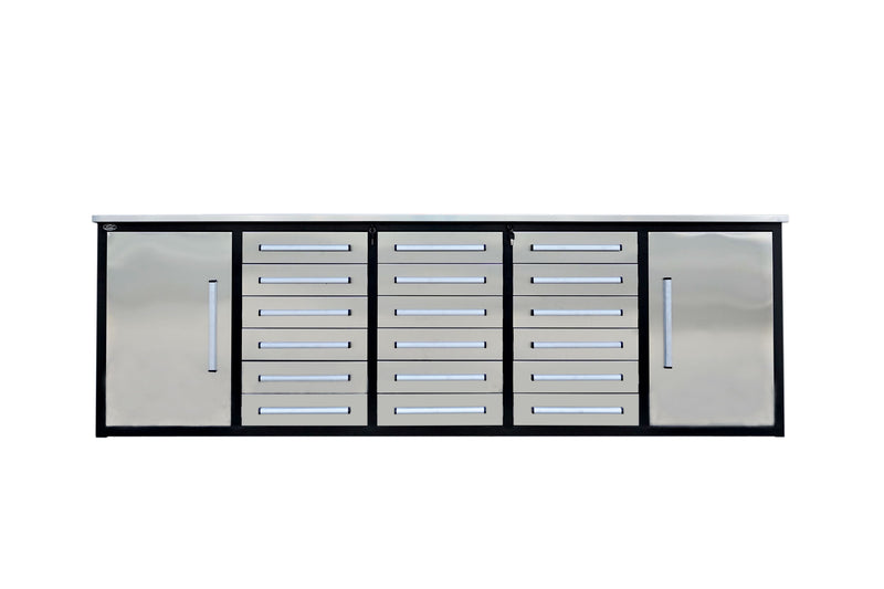 Load image into Gallery viewer, Steelman 10&#39; Stainless Steel Garage Cabinet Workbench (18 Drawers &amp; 2 Cabinets)
