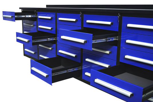 Steelman 10' armoire de rangement avec établi en acier inoxydable (18  tiroirs & 2 cabinets)