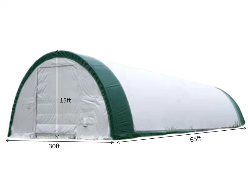 Load image into Gallery viewer, Gold Mountain Single Truss Round Storage Shelter W30&#39;xL85&#39;xH15&#39;

