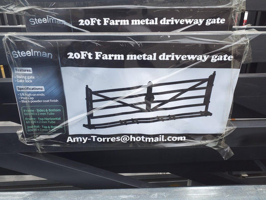 Greatbear 20' Farm Metal Driveway Gate TM18-NCB