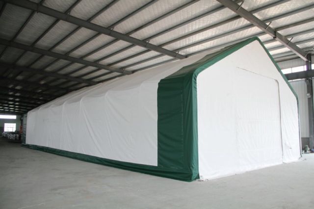 Load image into Gallery viewer, Gold Mountain Double Truss Peak Storage Shelter W40&#39;xL64&#39;xH23&#39;
