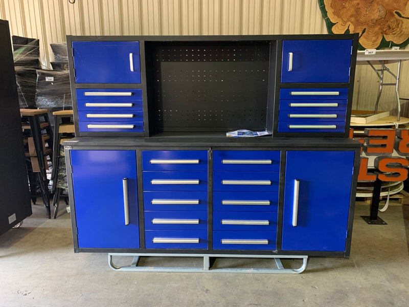 Load image into Gallery viewer, Steelman 7&#39; Garage Cabinet Workbench (18 Drawers &amp; 4 Cabinets)
