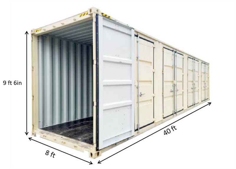 Load image into Gallery viewer, 40ft High Cube Container with 4 Side Doors
