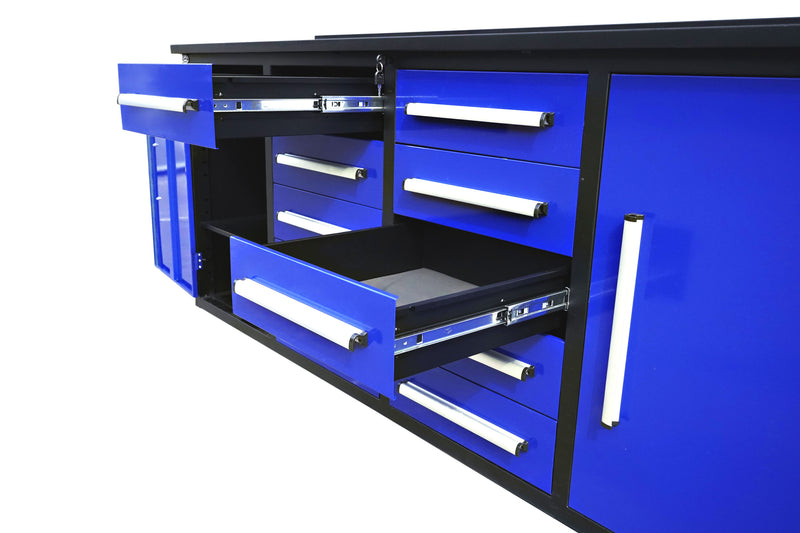 Load image into Gallery viewer, Steelman 7&#39; Garage Cabinet Workbench (10 Drawers &amp; 2 Cabinets)
