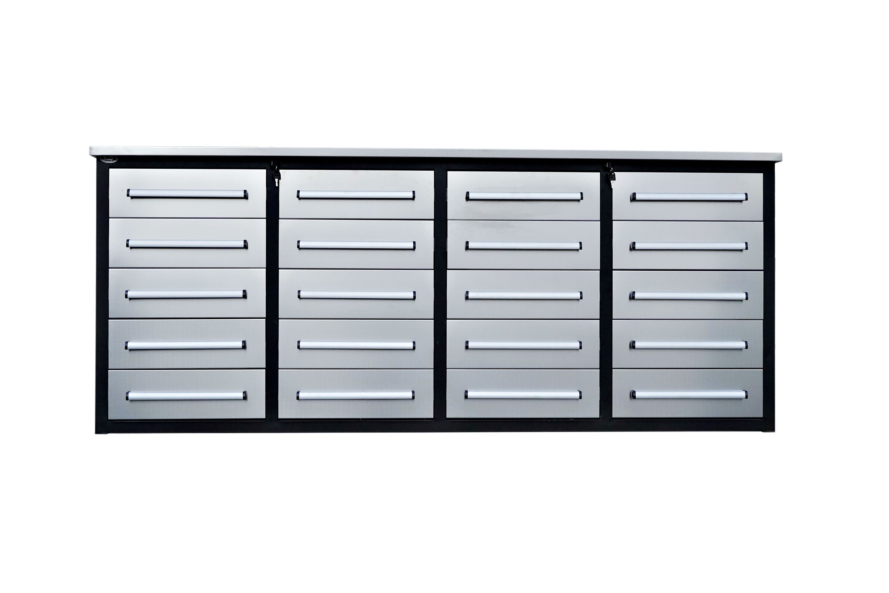 Steelman 7' Stainless Steel Garage Cabinet Workbench (20 Drawers)