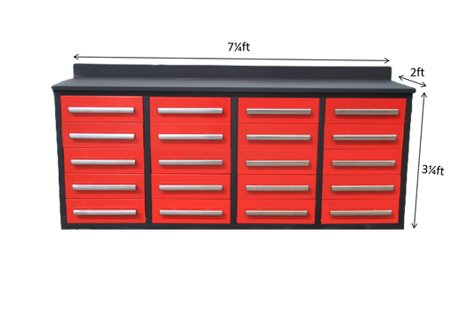 Steelman 7‘ armoire de rangement avec établi (20 tiroirs)