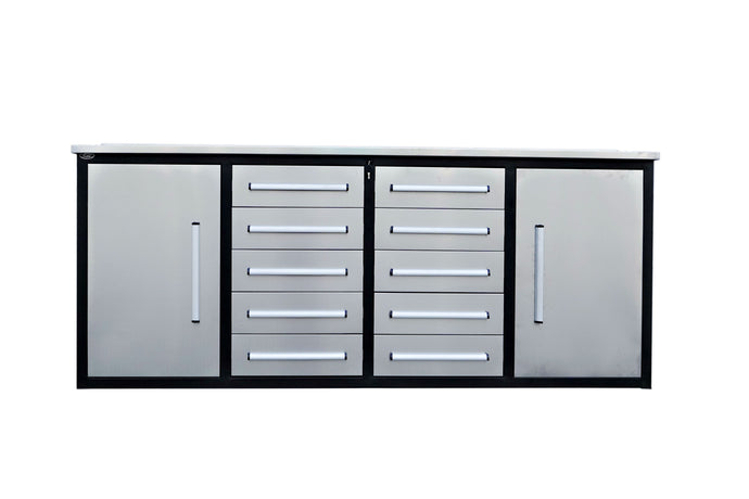 Steelman 7' armoire de rangement avec établi en acier inoxydable (10 tiroirs)