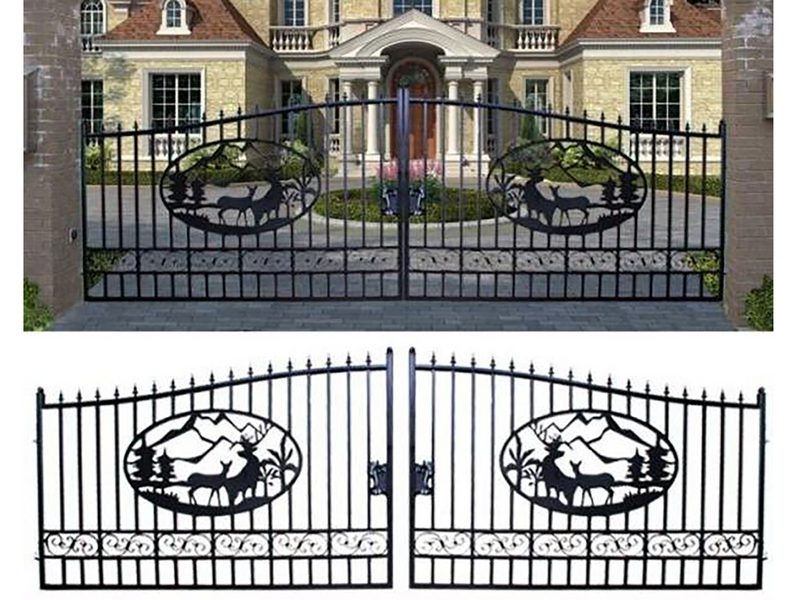 Load image into Gallery viewer, Greatbear Dual Swing Wrought Iron Gate for Driveway
