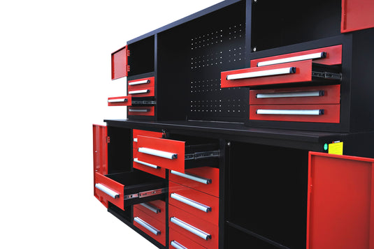 Steelman 7‘ armoire de rangement avec établi (18 tiroirs & 4 cabinets)
