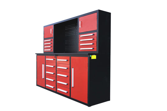 Steelman 7' Garage Cabinet Workbench (18 Drawers & 4 Cabinets)