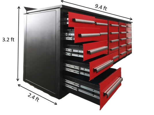 Steelman 10' Workbench with Storage Drawers (25 Drawers)