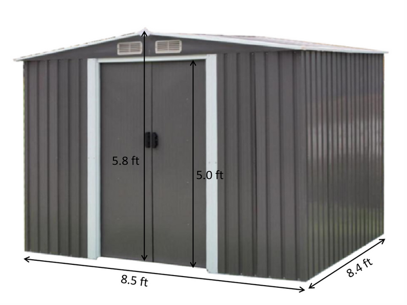 Load image into Gallery viewer, Bastone Portable Metal Storage Shed 8&#39;x8&#39;
