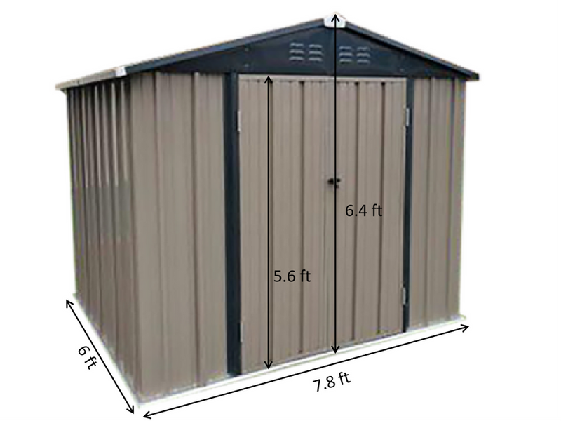 Load image into Gallery viewer, Bastone Portable Metal Storage Shed 6&#39;x8&#39;
