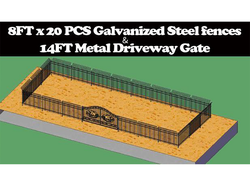 Load image into Gallery viewer, Greatbear Wrought Iron Fence &amp; Driveway Gate
